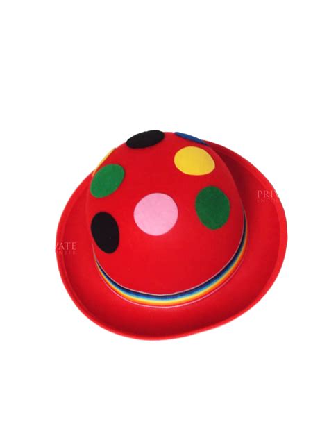 Circus Clown Red Dotted Hat Harlequin Joker Fancy Dress Accessory Private Encounter