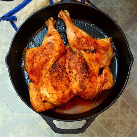 The spatchcock, also known as spattlecock, is poultry or game that has been prepared for roasting or grilling by removing the backbone, and sometimes the sternum of the bird and flattening it out before cooking. Cast Iron Roasted Butterflied Chicken - Dad Cooks Dinner