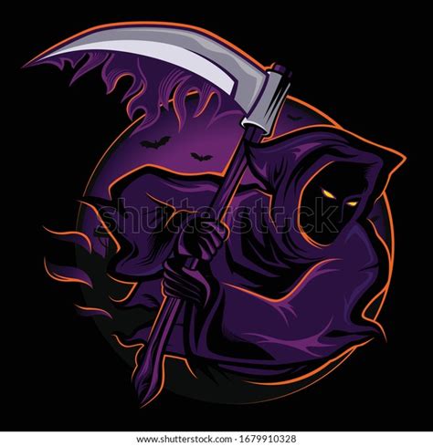 Reaper Sickle Mascot Logo Design Stock Vector Royalty Free 1679910328