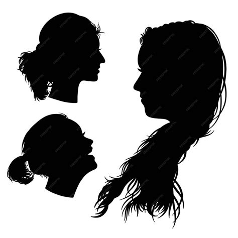 Premium Vector Girl Ponytail Hairstyle Pack Silhouettes