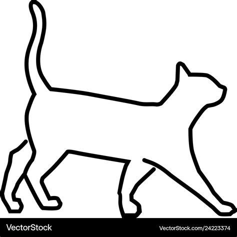 Simple Outline Cat Royalty Free Vector Image Vectorstock