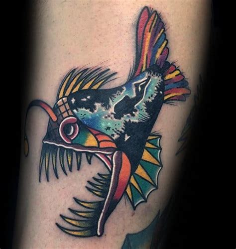 60 Angler Fish Tattoo Designs For Men Deep Sea Ink Ideas