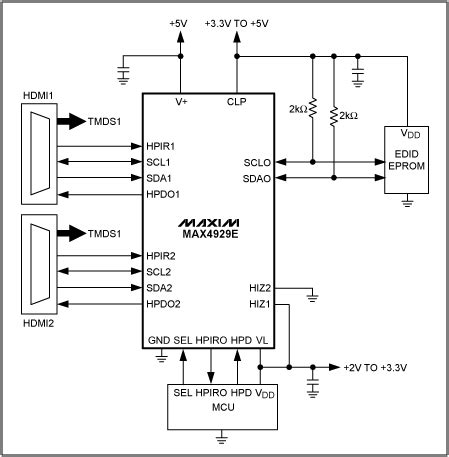 Microphone circuit diagram with pcb layout: Low Frequency HDMI and DVI Switches: MAX4929E | Maxim Integr