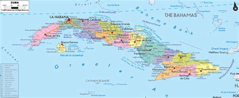 Большая подробная административная карта Кубы с городами и дорогами