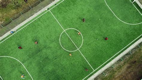 Wallpaper Soccer Field Football Match Aerial View Hd Widescreen