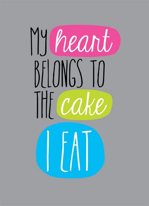 My Heart Belongs To The Cake I Eat Postcard Typography Design