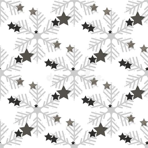 Star Seamless With Snowflakes Background For Winter And Christmas Theme