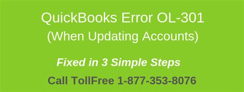 Quickbooks Error Ol 301 5 Simple Steps To Fix When Updating Account