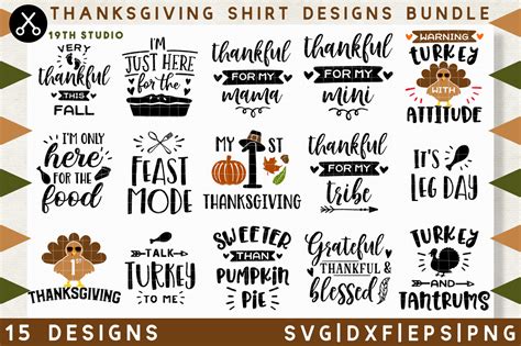 Thanksgiving Shirt Designs Bundle M38 Svg Dxf Eps Png By 19th
