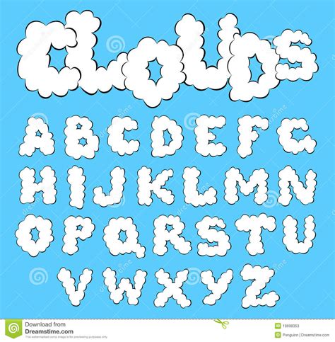 Clouds Alphabet Stock Vector Illustration Of Typography 19698353