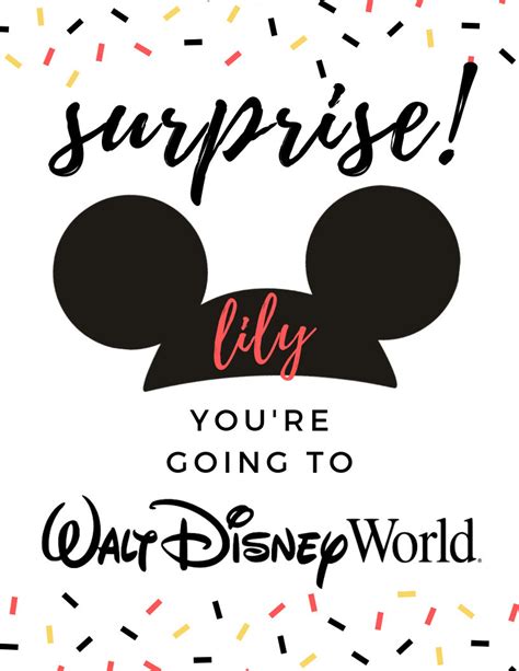 Surprise Youre Going To Disney World Etsy