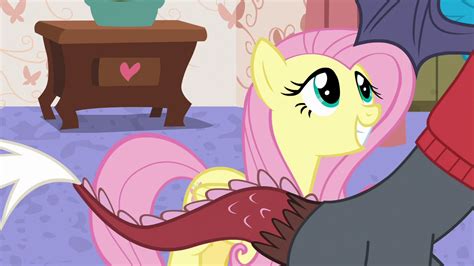 Image Fluttershy Grinning Excitedly At Discord S7e12png My Little