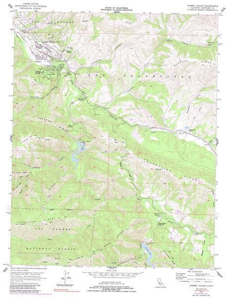 Carmel Valley Topographic Map Ca Usgs Topo Quad 36121d6