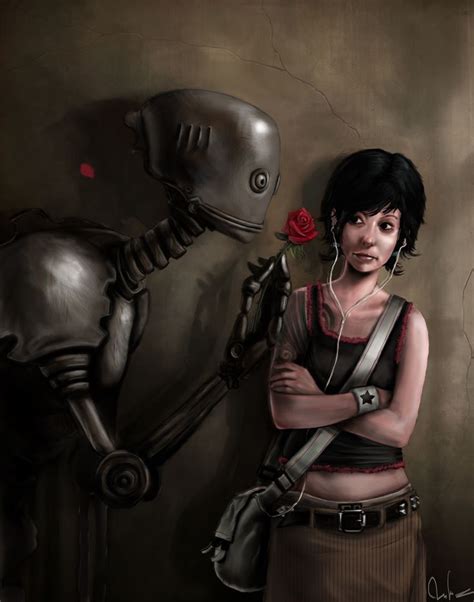 Robot In Love With Human Girl Robot Art Love Posters Love Art