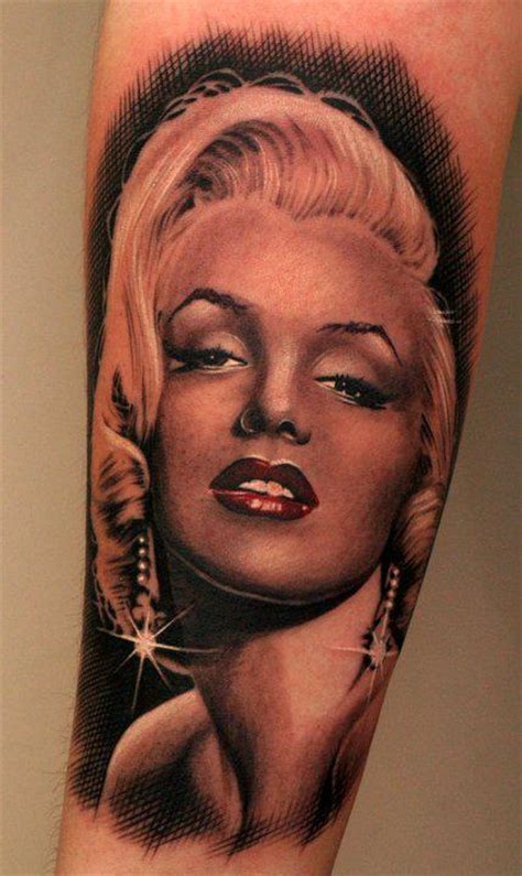 Terrific Skull Marilyn Monroe Tattoo On Forearm By Masshi128 D6pxeef