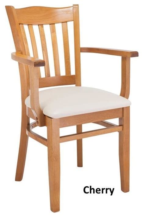 Fully Assembled Solid Wood Arm Chair Transitional Dining Chairs