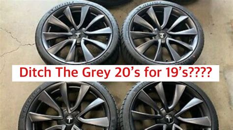Tesla Model 3 Performance Wheel Change-New Grey 20 Inch Wheel Out, 19