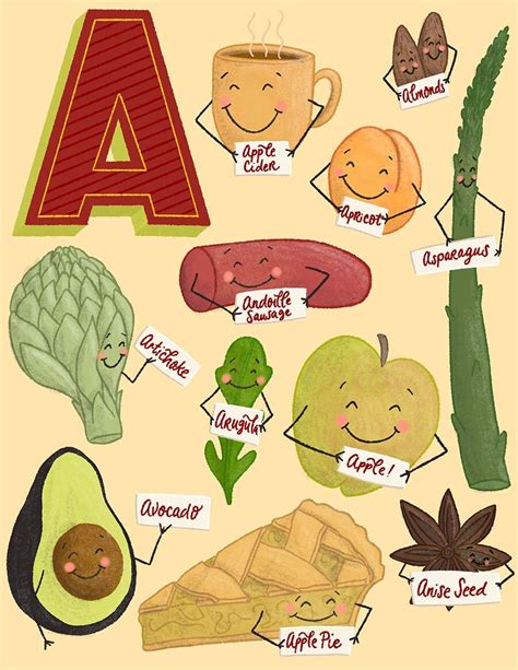 Food Alphabet Illustration Food Illustration Jennifer Hines Food