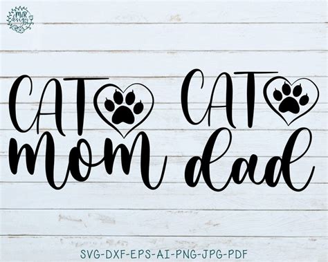Cat Dad Svg Cat Mom Svg Cat Mom Svg File Cat Mom Cat Dad Etsy