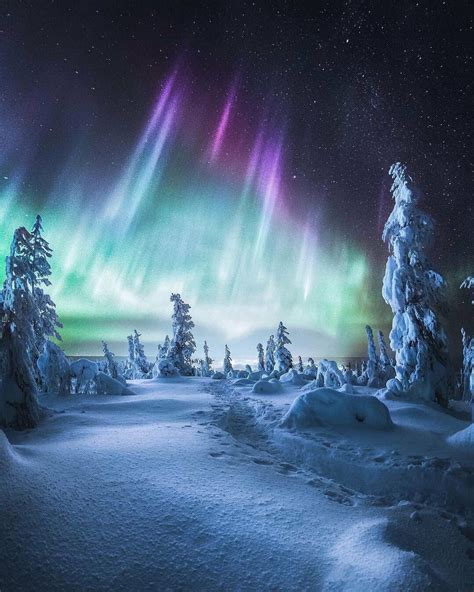 An Epic Display Of Aurora Borealis Over Finland Northern Lights