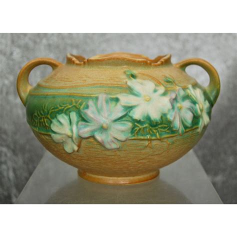Follow us for exclusive discounts & fun flower facts. Roseville Pottery Cosmos Rose Bowl #375-4", Brown, Ca ...