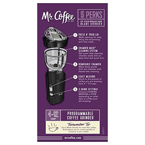Mr Coffee 12 Cup Electric Coffee Grinder With Multi Settings Black 3