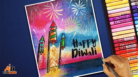 Diwali Card Drawing Very Easy With Oil Pastels For Beginners Step By