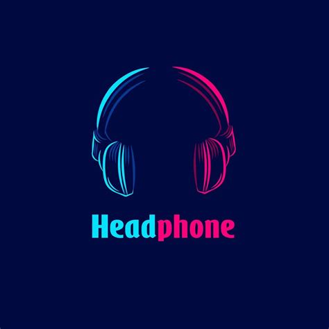 Headphone Earphone Headset For Music Line Pop Art Potrait Logo Colorful