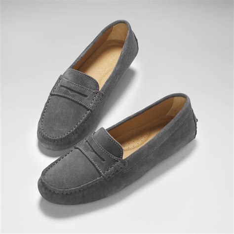 women s penny driving loafers slate grey suede driving loafers loafers moccasins style