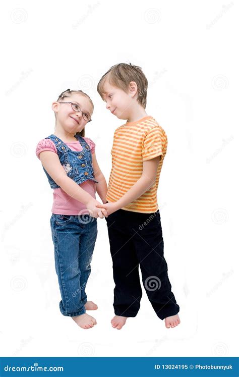 Little Boy And Girl Holdinghands Stock Image Image 13024195