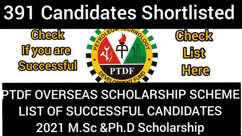 Ptdf Overseas Scholarship Scheme Oss List Of Successful Candidatesm