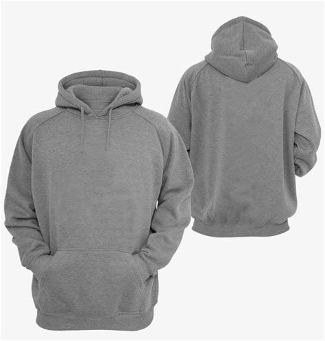 Hoodie Grey Hoodie Front And Back Free Transparent Png Download