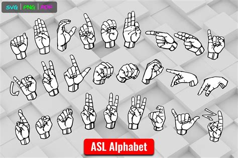 Asl Abcs Alphabet American Sign Language Svg Png Cut Files 1200266