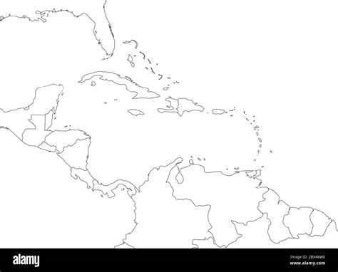 Mapa de centro america con paises Imágenes de stock en blanco y negro