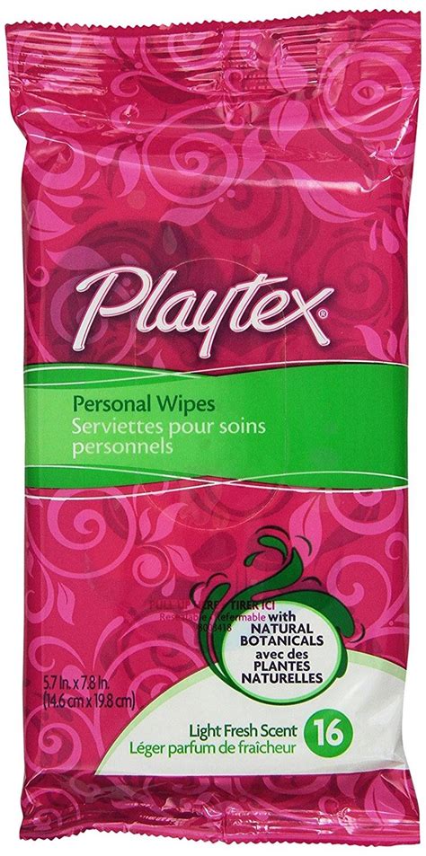 Playtex Personal Cleansing Cloths Travel Pack 16 Count Light Fresh Scent Pack Of 6 Travel