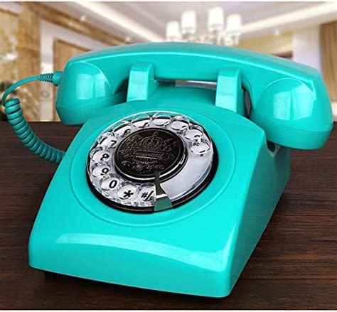 Retro Antique Style Phone Rotary Dial Button Old Fashioned Desk Corded
