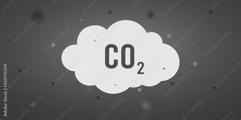 Co2 Emissions Icon Cloud Vector Flat Carbon Dioxide Emits Symbol Smog