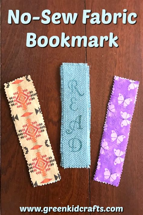 Diy No Sew Fabric Bookmark Craft For Kids Monthly Science And Art
