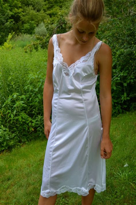 Vintage 1970s 1980s Lingerie White Full Slip With Etsy