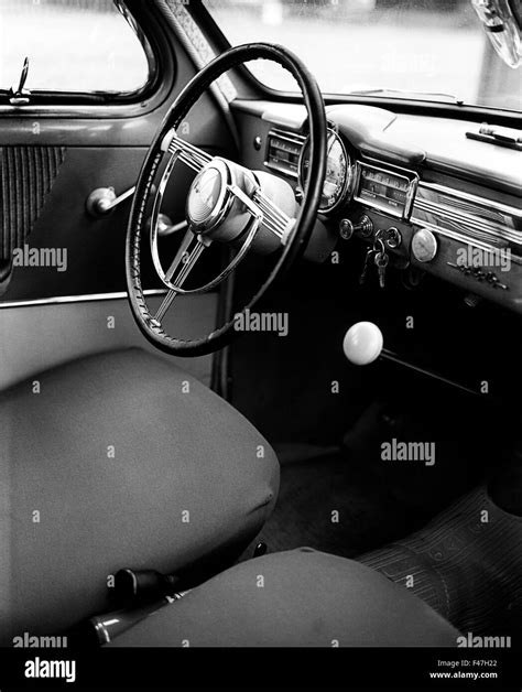 Vintage Car Interior Black And White Stock Photos And Images Alamy