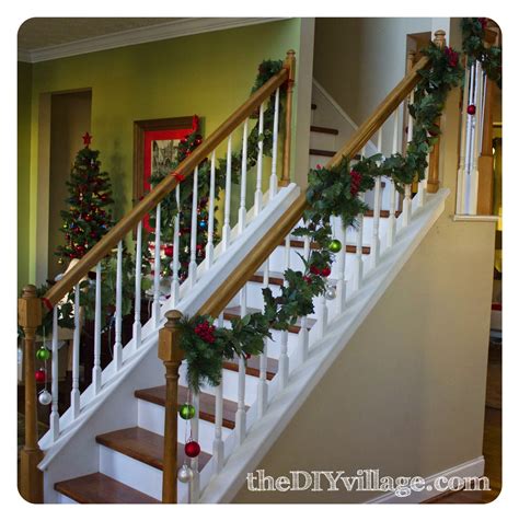 Revamp on banister for christmas this year! Christmas Banister Garland - the DIY village