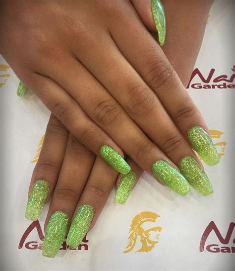 Lime Green Glitter Nails • 💅 Nails By Mary 🤳share Your Pictures