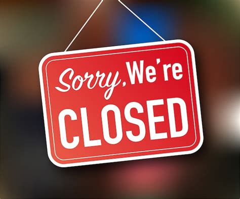 Premium Vector Sorry Were Closed Hanging Sign On White Background