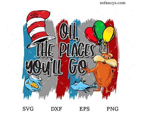 oh the places you ll go svg dxf eps png cut files
