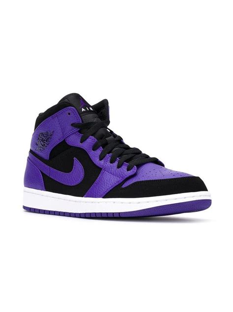 Jordan Air 1 Mid Sneakers Purple Black The Urge Us Sneakers Black