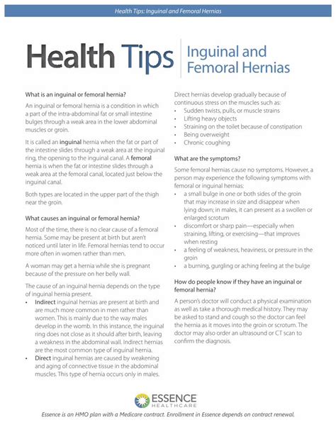 Pdf Health Tips Inguinal And Femoral Hernias Health Tips · Health