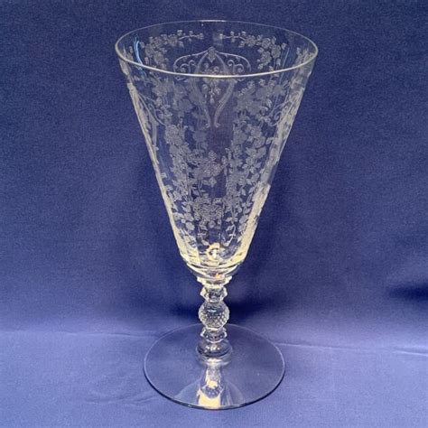 Vintage Elegant Cambridge Glass Crystal Diane Etched Footed Tumbler 12 Ounces Ebay