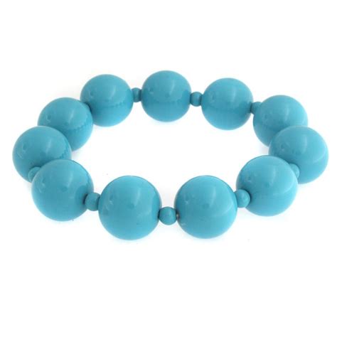 Simulated Turquoise Beads Stretch Bracelet U Beaded Stretch