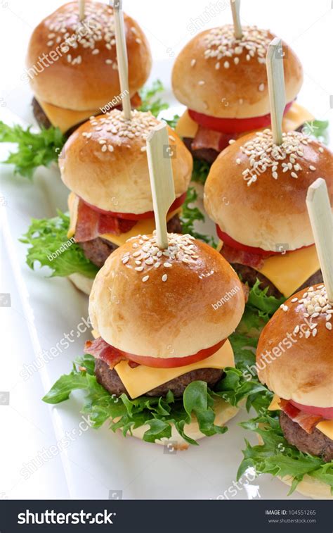 Mini Hamburgers Mini Burgers Party Food Stock Photo 104551265