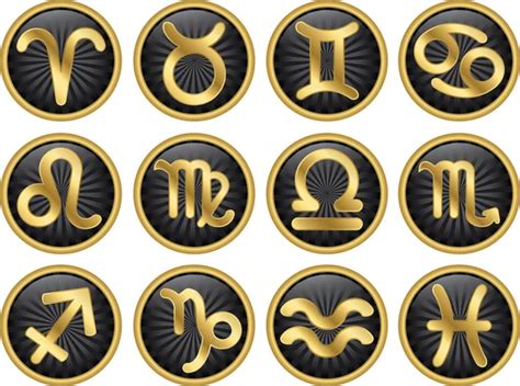 Signos Dorados Del Zodiaco Vector Gráfico Vectorial © Nahhan Imagen